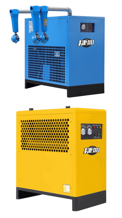 Refrigerated dryer is used to obtain low temperature dry air